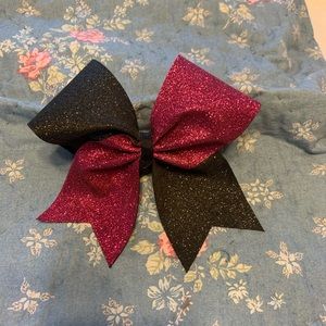 Brand New Hot Pink and Black Glitter Cheer Bow🎀